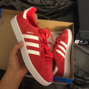 Adidas women red campus